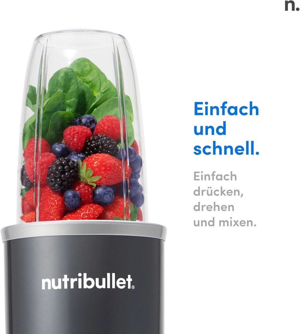Nutribullet Original, Elektrischer Mixer, Zerkleinerer, Smoothiemixer, Smoothie Maker, 600 W Leistung, Einfach Und Schnell in Der Anwendung, Kompakt, Leicht Zu Reinigen, NB603DG Bucatarie Naty Shop
