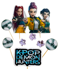 K-Pop Demon Hunters Decoratiuni Comestibile Set 7 - Figurine Zaharoase Din Pasta De Zahăr Pentru Torturi Și Petreceri