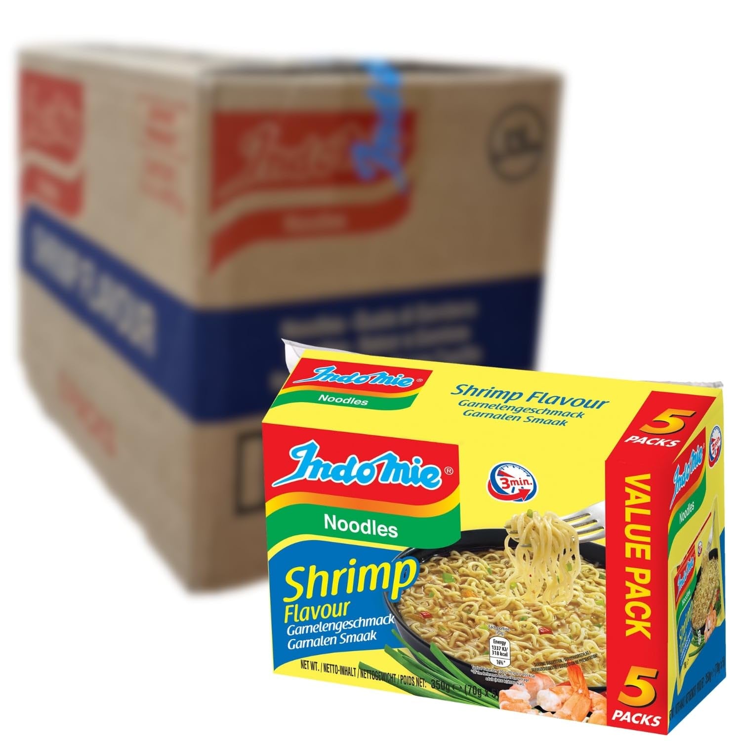 INDOMIE - Tăiței instant cu creveți, pachet de 5 - (1 x 5 x 70 g)