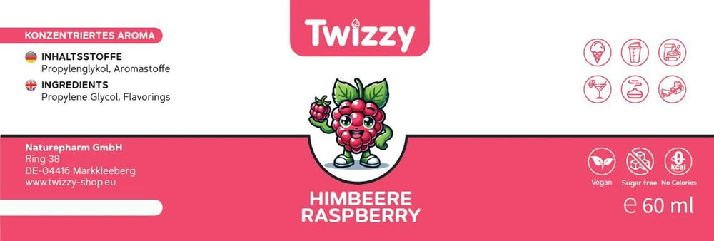Twizzy, aromă intensă de zmeură, 60 mililitri Arome Naty Shop