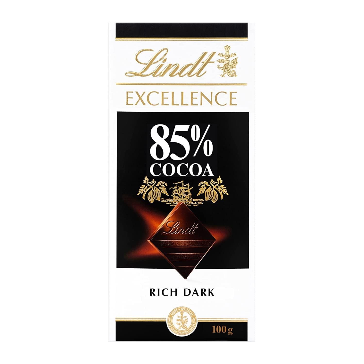 Lindt Ciocolată | Baton EXCELLENCE 85% Cacao | 100g | Ciocolată Extra Neagră | Baton de Ciocolată Vegană