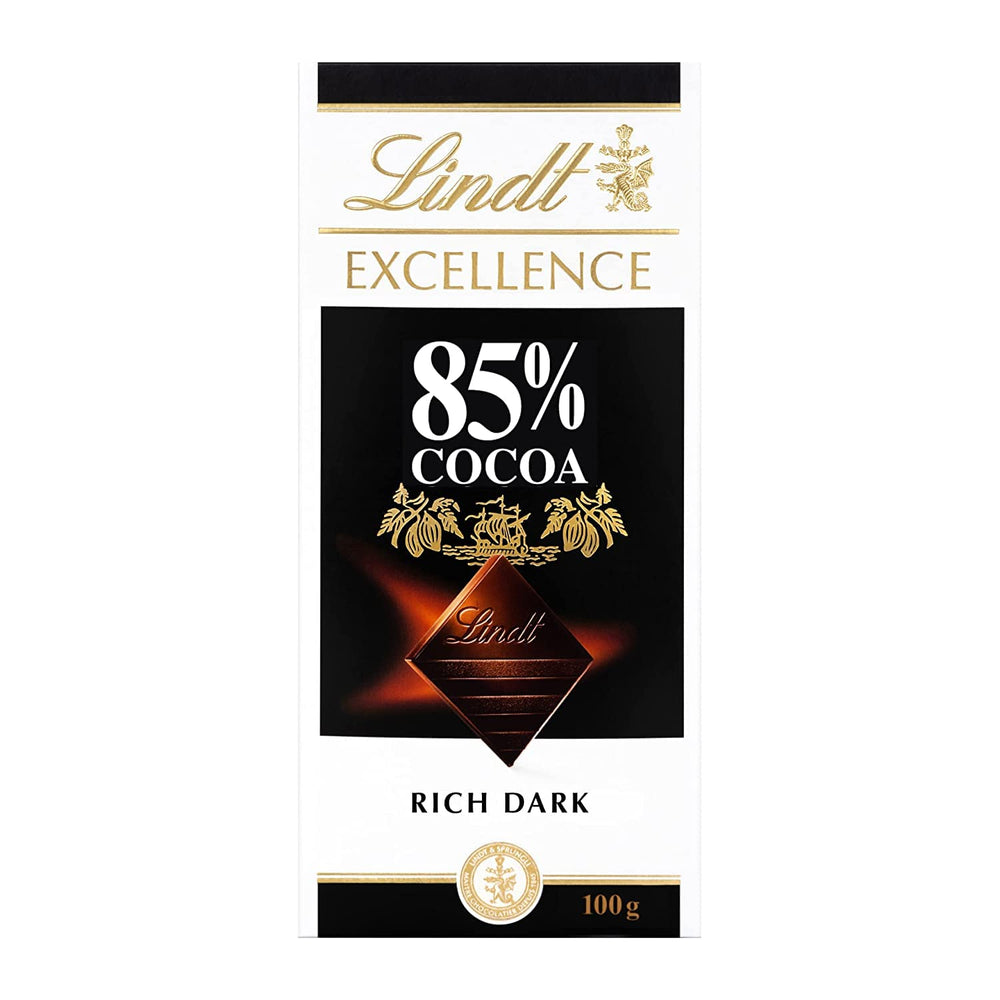 Lindt Ciocolată | Baton EXCELLENCE 85% Cacao | 100g | Ciocolată Extra Neagră | Baton de Ciocolată Vegană
