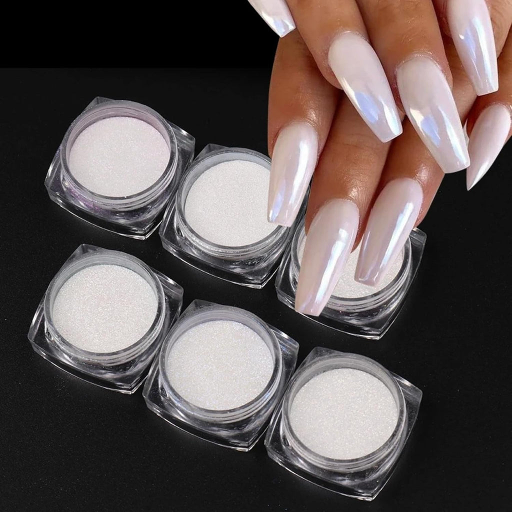 Chrome Nail Powder Aurora Ice Shimmer Chrome Pigment Pulver 4PCS Crome Pulver Nägel Nail Art Nageldesign