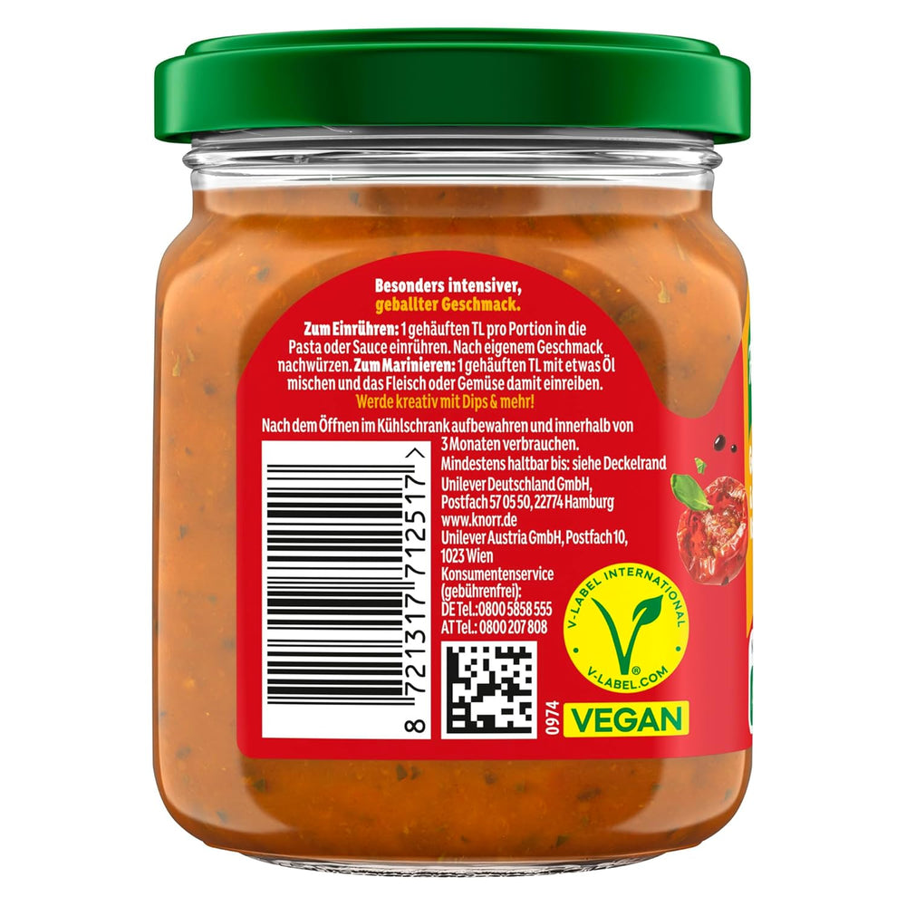 Knorr Schnell gewürzt Kochpaste Getrocknete Tomate & mediterrane Kräuter einfach & schnell für einen besonders intensiven, geballten Geschmack 165 g