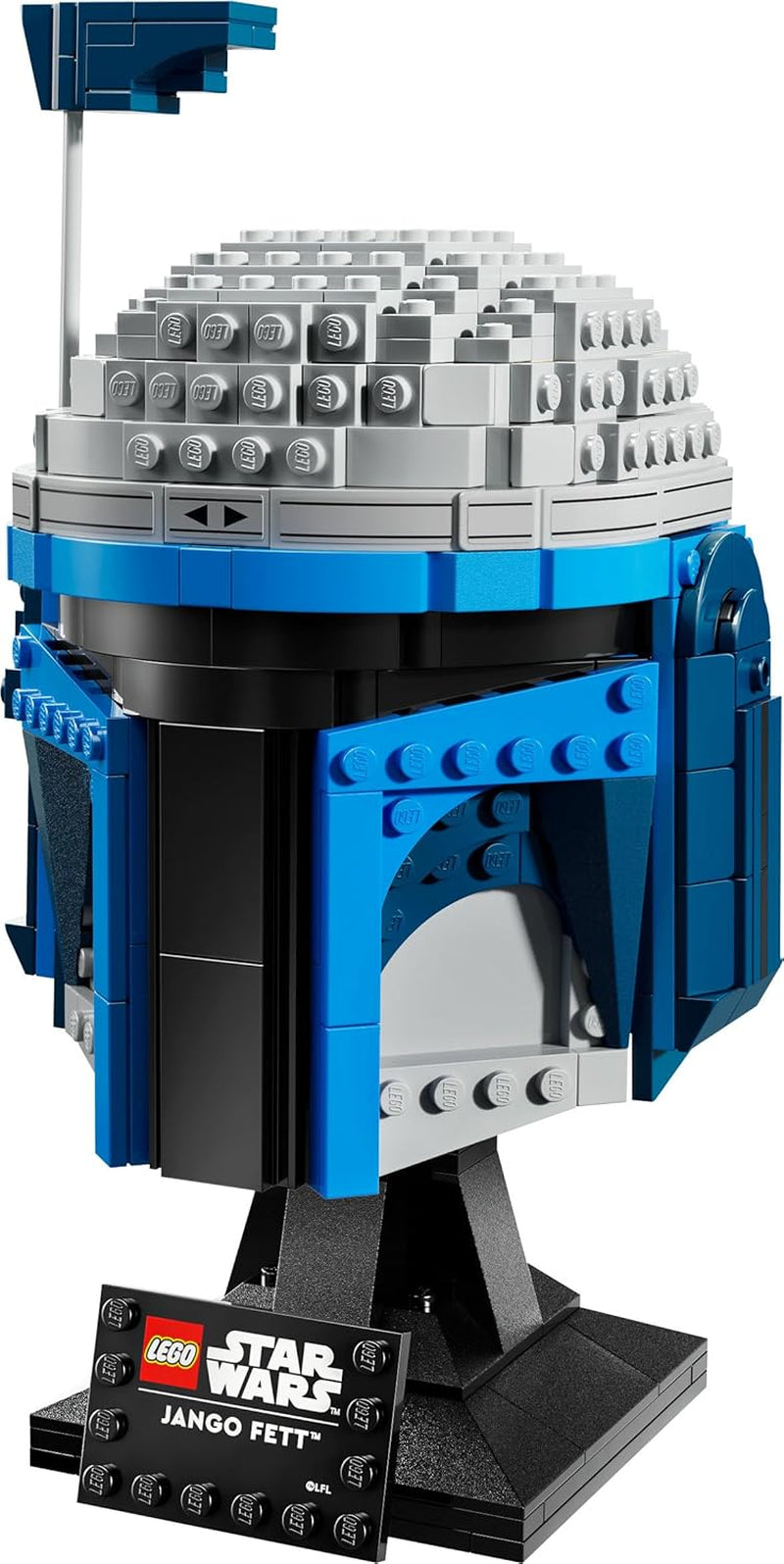 LEGO Star Wars 75408 Jango Fett Helm - Mandalorian Bauset für Erwachsene - Modell mit Ständer, Namensschild und Verstellbarer Antenne - Geschenk für Fans von Angriff der Klonkrieger