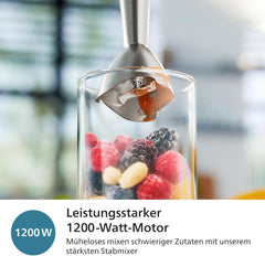Philips 5000-Serie Stabmixer - 1200W Leistung. Promix-Technologie. Led-Geschwindigkeitsanzeiger. Stufenlose Geschwindigkeitseinstellung. Kompaktes Design. Leicht Zu Reinigen. Schwarz (HR2681/00) Bucatarie Naty Shop
