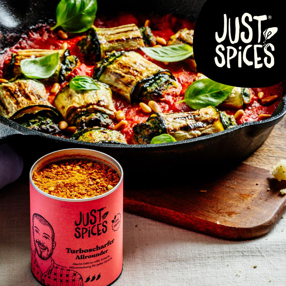 Just Spices Turbo Scharfer Allrounder I Mehr Wumms für jedes Gericht mit dreifach Chili I Gewürzdose, 61 g