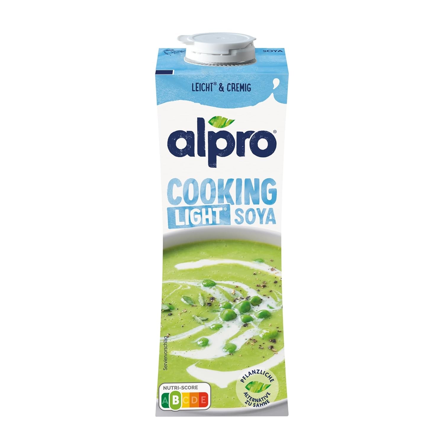 Alpro Cooking Soya – Vegane Kochcreme aus Soya mit neutralem Geschmack für heiße und kalte Gerichte – 15 x 250 ml