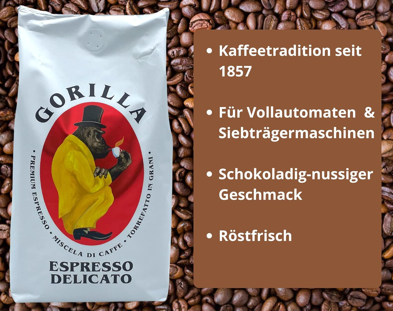 Gorilla Espresso Delicato 3x 1000g Joerges + Jassas Gebäck | Kaffee