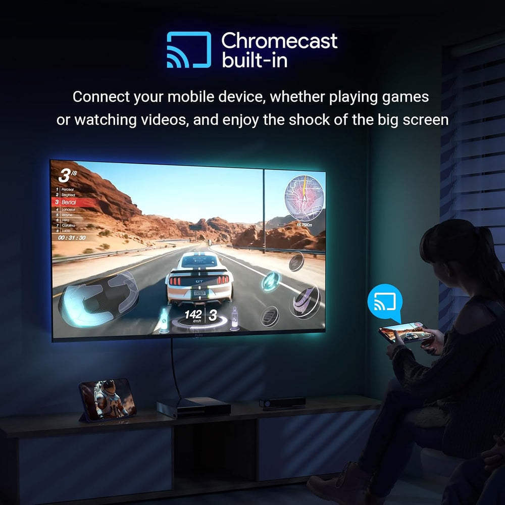 TuTu TUS43UQ1A Smart TV 43 inch (108 cm) 4K UHD LED TV Android TV cu WLAN, HDR, triplu tuner DVB-C/S/S2/T/T2, Bluetooth, Prime Video, Netflix, YouTube, DAZN, Disney+