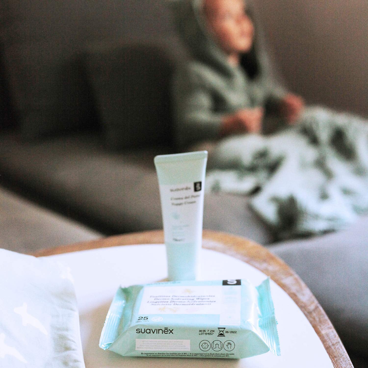 Șervețele umede Suavinex pentru bebeluși, 60 bucăți, potrivite pentru tenul atopic, 96% ingrediente naturale