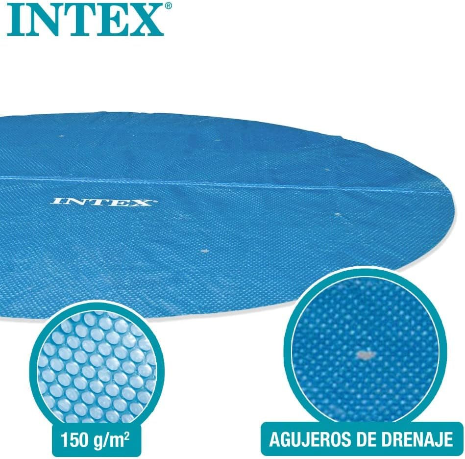 Intex 28014 - Prelată solară, Prelată izolată termic pentru piscine rotunde Easy Set/Frame, Polietilenă, Albastră, ⌀ 488 cm