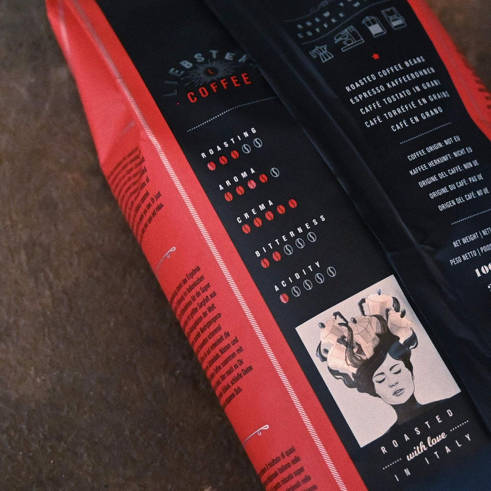 NOU | LIEBSTERN COFFEE | Boabe de cafea 1kg | SUPER CREMA | Cafea cu aciditate suplimentară scăzută | Cele mai bune boabe de espresso pentru aparate complet automate | Prăjire medie cu multă aromă