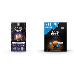 Café Royal Dark Chocolate Flavoured 100 Kapseln für Nespresso Kaffee Maschine - 4/10 Intensität - UTZ-zertifiziert, aus Aluminium & Lungo 36 Kapseln für Nespresso Kaffee Maschine - 4/10 Intensität