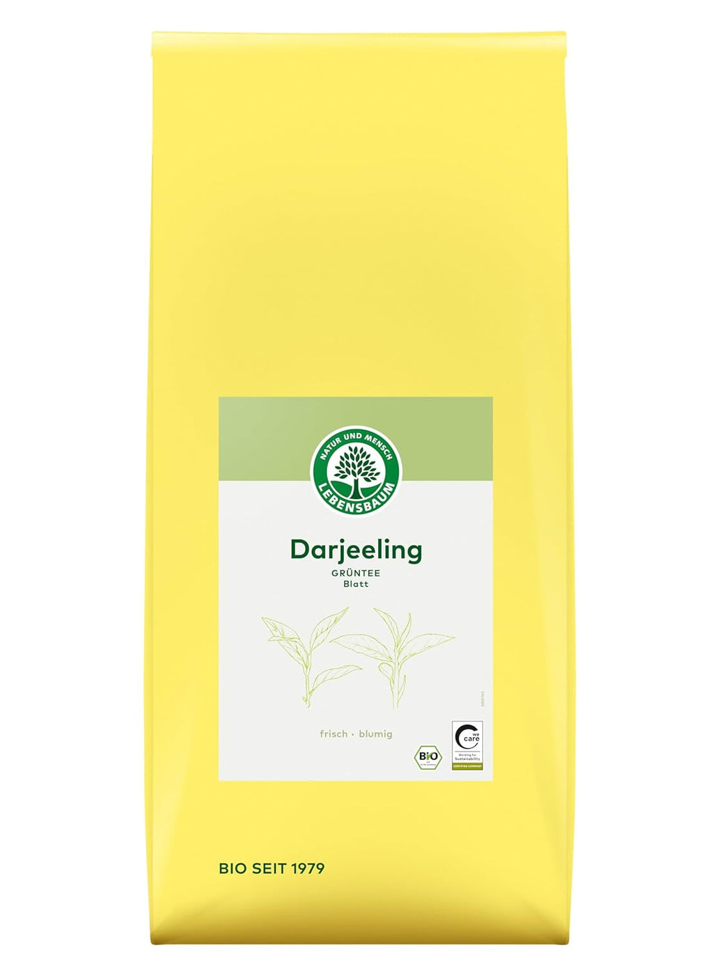 Lebensbaum Darjeeling Ceai verde cu frunze întregi, ceai organic, ceai verde cu aromă proaspătă de flori, cu o culoare ușor verde, 1000 g