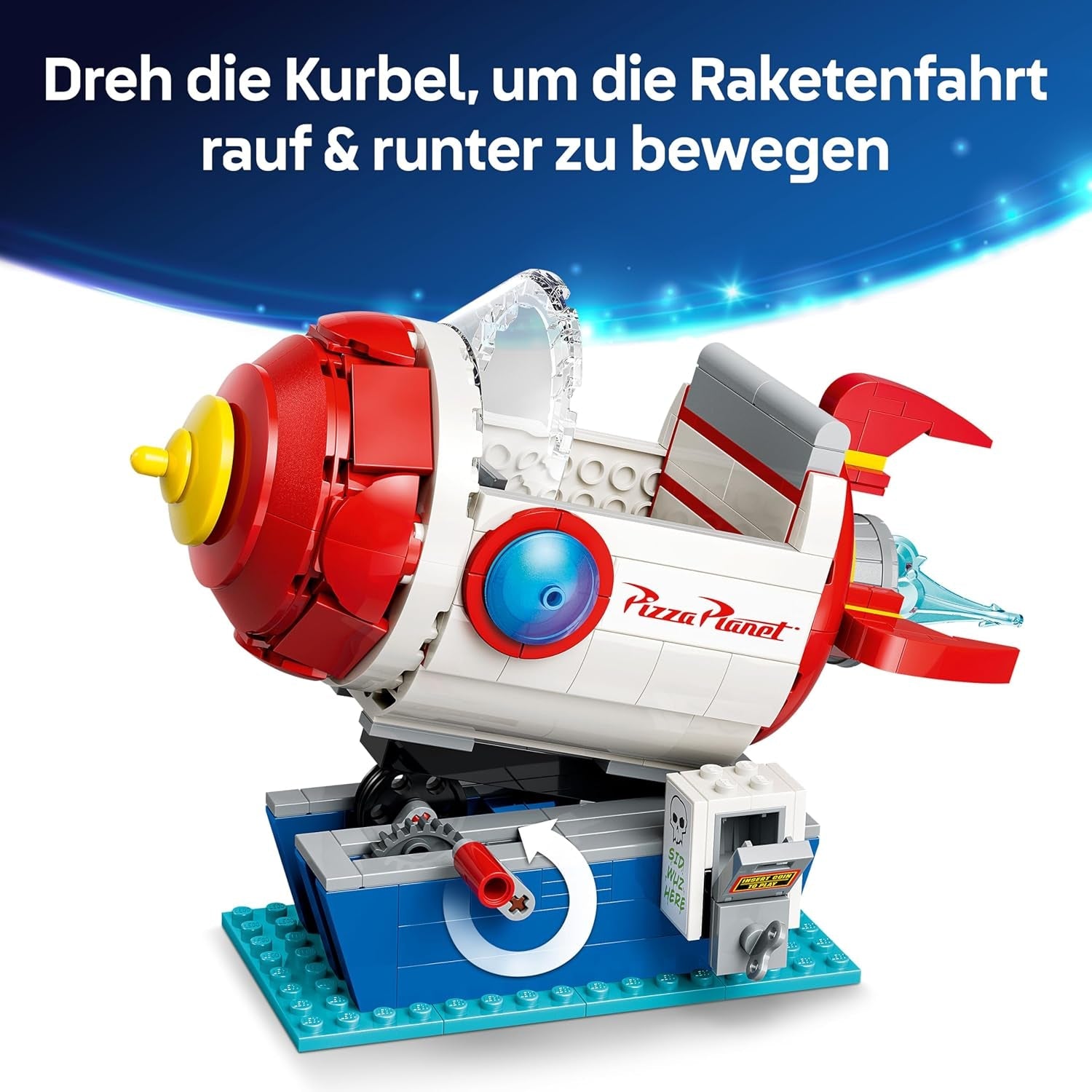 LEGO Disney and Pixar Toy Story Alien mit Pizza Planet Raketenfahrt - Raumschiff Spielzeug mit Alien Figur als DIY Deko - Geschenk für Jungen und Mädchen ab 9 Jahren sowie Toy Story Fans - 43307