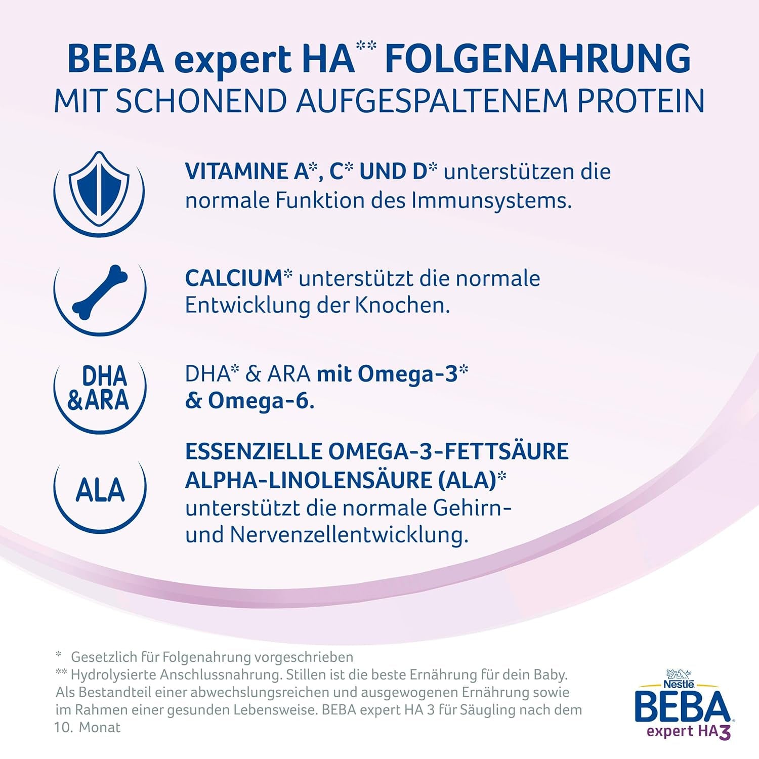 BEBA expert HA 3 Formulă de continuare hidrolizată, de la 10 luni, 1 pachet (1 x 550 g)