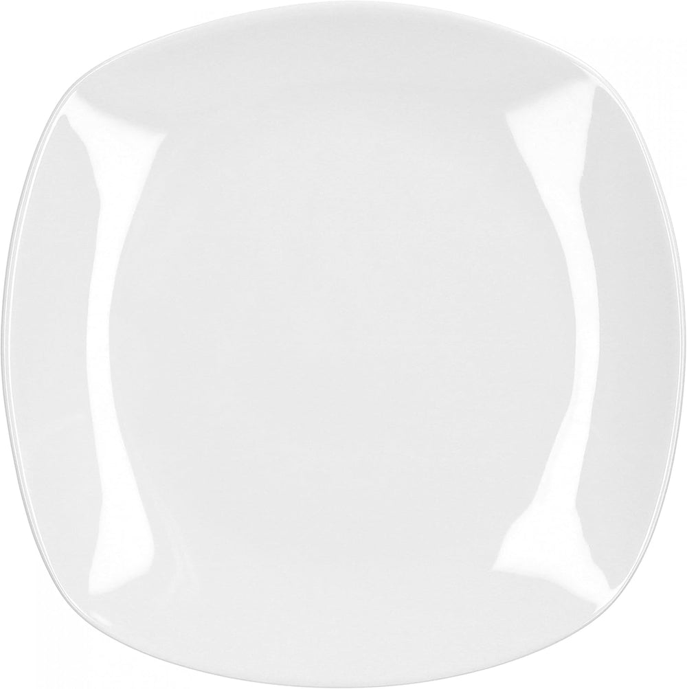 Serviciu de cafea Van Well Lilli pentru 12 persoane, set de veselă pătrată din porțelan, albă, cu 36 de piese, cu margini curbate pentru o masă de cafea perfect aranjată – potrivit pentru mașina de spălat vase