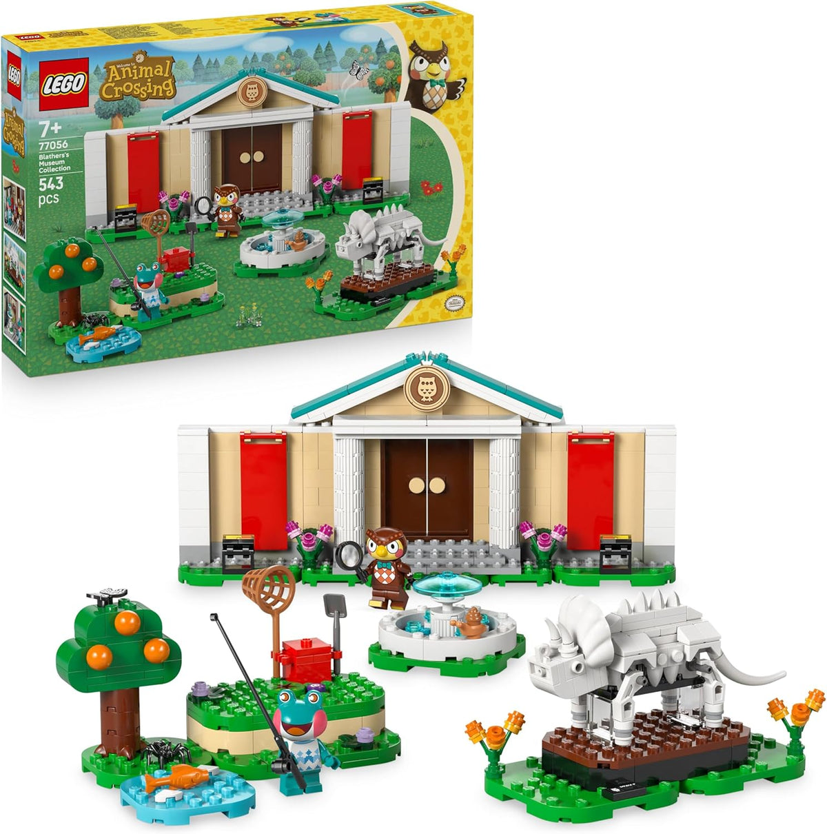 LEGO Animal Crossing - Eugens Museumssammlung - Interaktives Spielset mit Eugen & Liliane Minifiguren, Dinosaurierfossilien & Zubehör - Gamer Geschenk für Mädchen & Jungen ab 7 Jahren - 77056