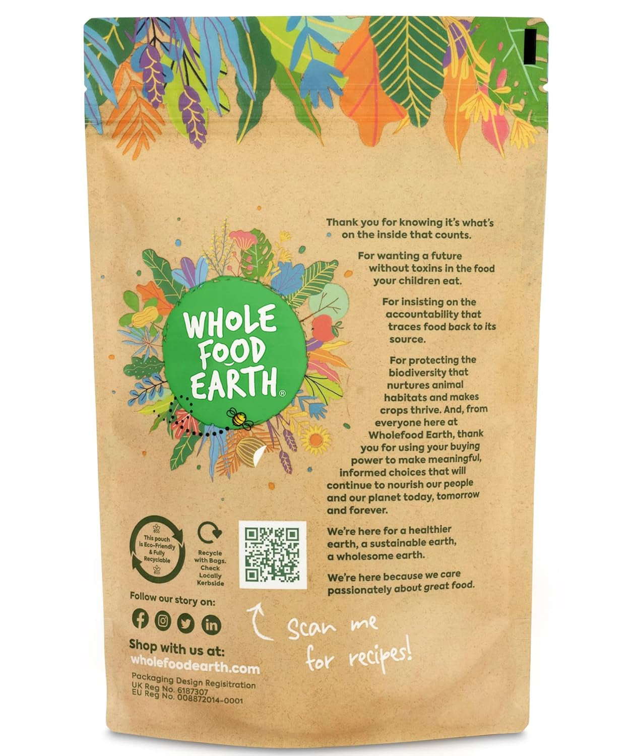 Cuscus integral organic Wholefood Earth – 1kg | Crud | Fără OMG | Vegan | Bogat în fibre | Certificat organic