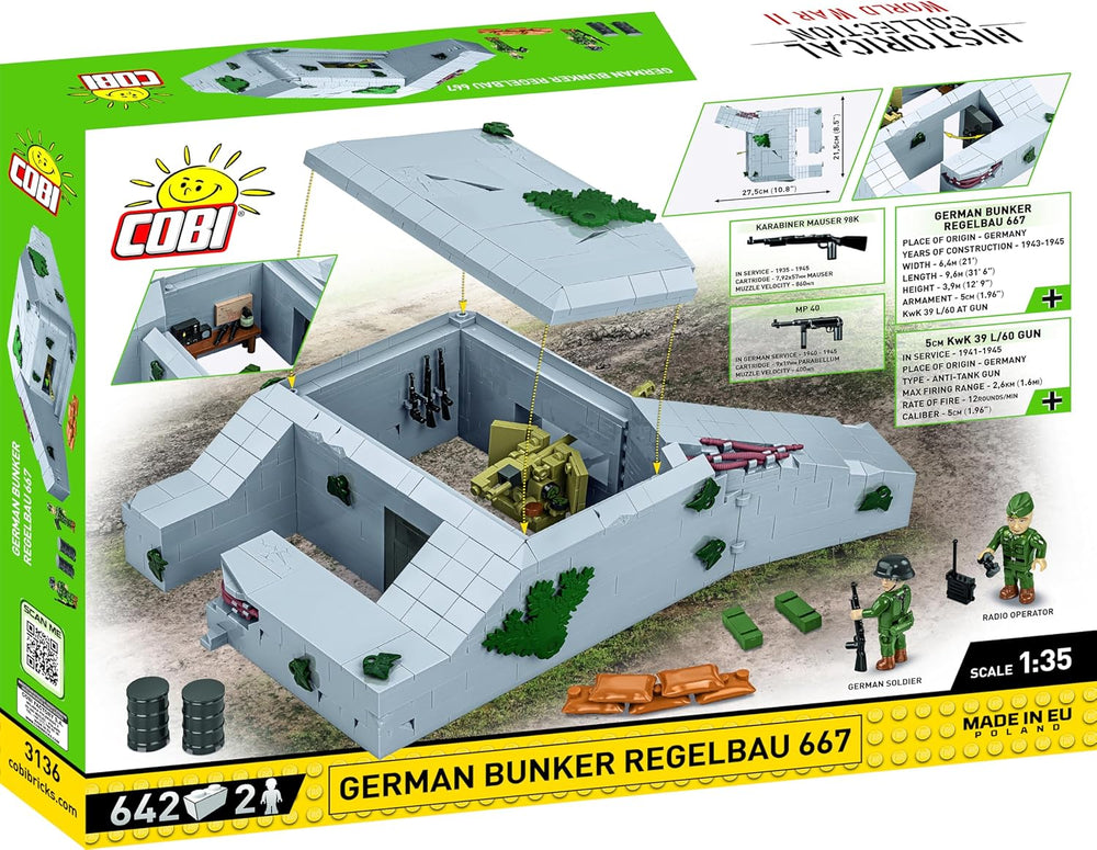 COBI Regelbau 667 - German Bunker, Grau, Grün