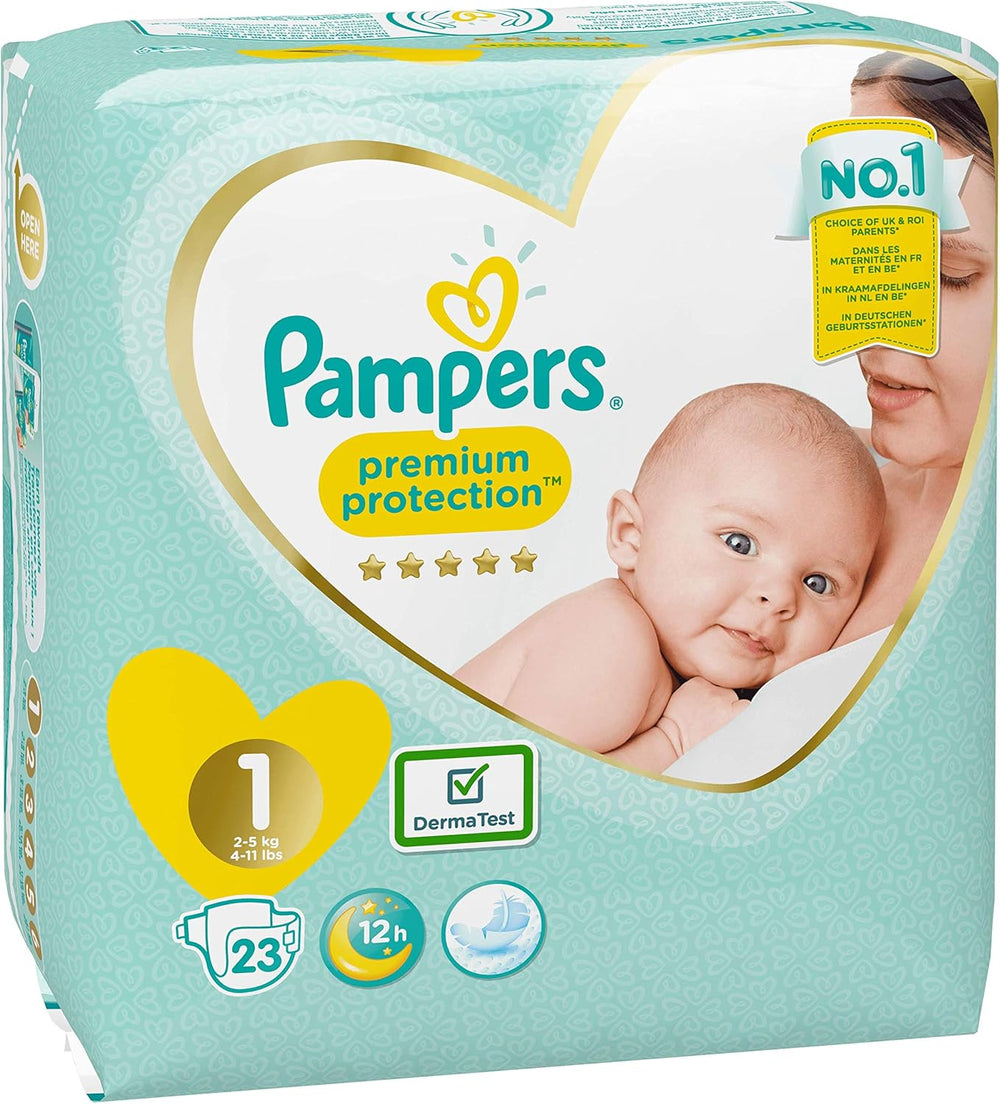 Scutece Pampers Premium Protection New Baby, mărimea 1 (nou-născut), 22 bucăți