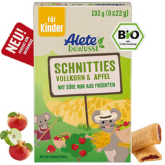 Alete Bio Schnitties cereale integrale si mere 6 X 22 grame Mama si Copilul Naty Shop 132 grame