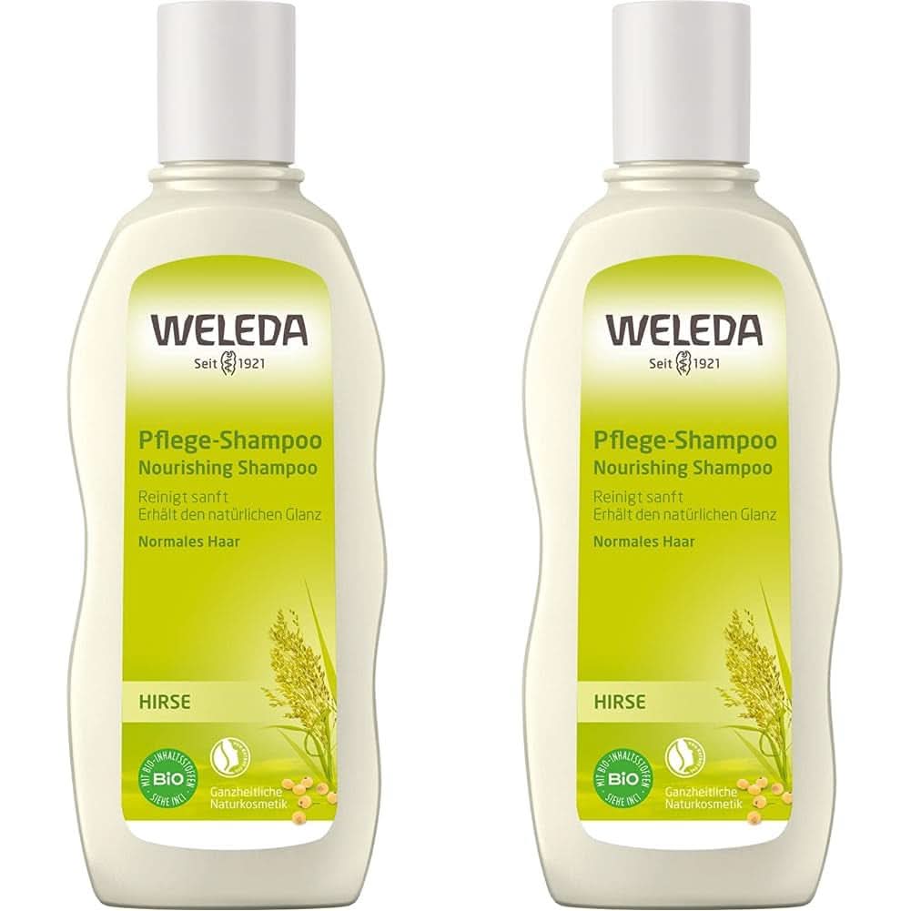 WELEDA Organic Millet Care Shampoo, curatare delicata, 190 ml Duș și baie Naty Shop 2 x 190 ml Șampon pentru îngrijire