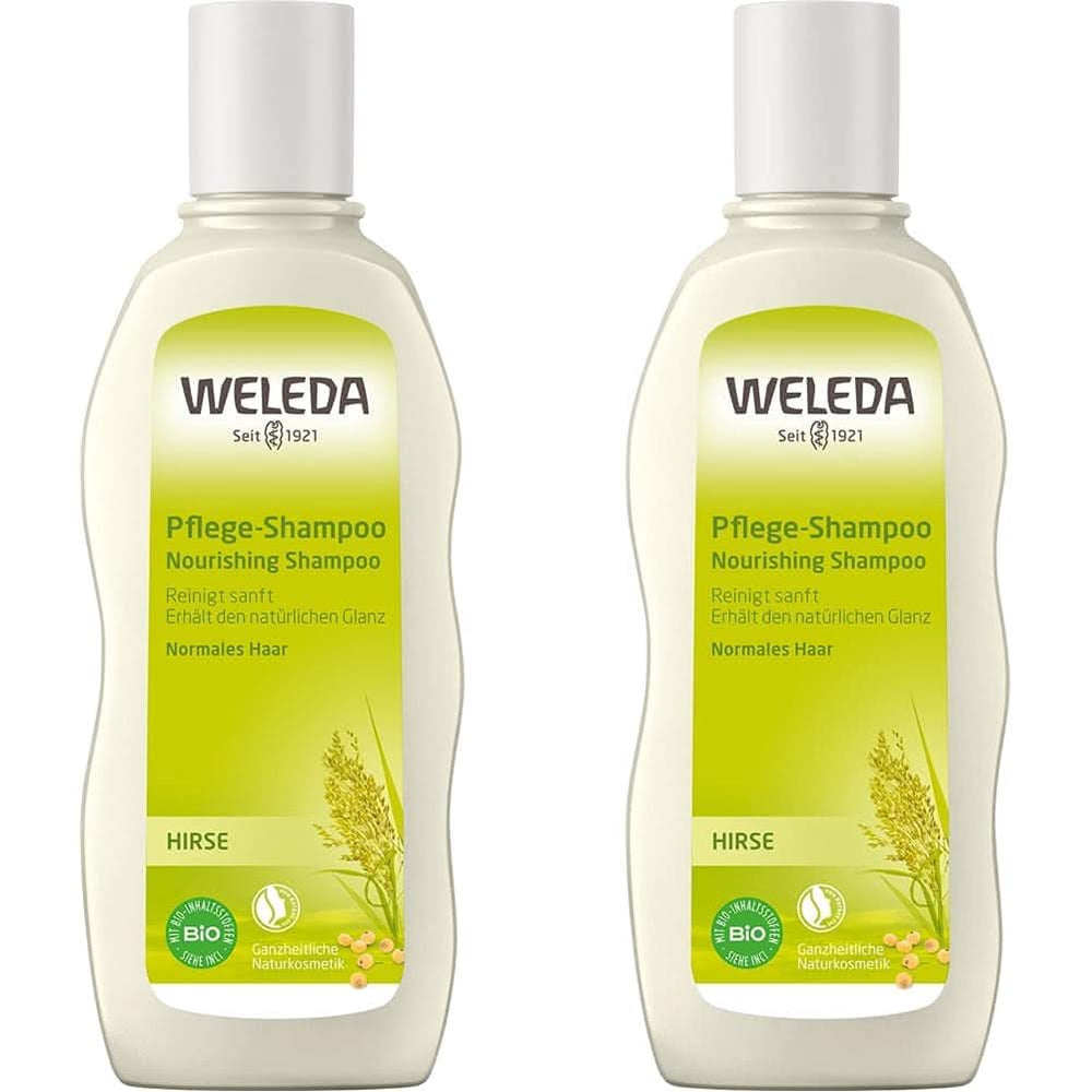WELEDA Organic Millet Care Shampoo, curatare delicata, 190 ml Duș și baie Naty Shop 2 x 190 ml Șampon pentru îngrijire