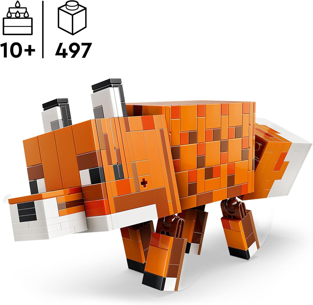 LEGO Minecraft Der Fuchs - 3D-Puzzle Tierfigur mit Zubehör - Gaming Deko für Schlafzimmer oder Gaming Raum - Gamer Spielzeug zum Geburtstag für Jungen, Mädchen und Fans ab 10 Jahren - 21588