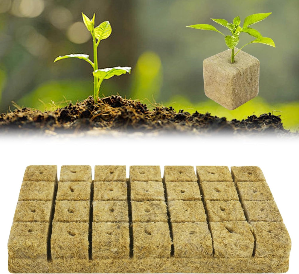 28 cuburi de lână Rockwool, Set de lână Rockwool, Covoraș de creștere Rockwool, Covoraș de creștere hidroponică fără sol, Cub de lână Rockwool, Cuburi de lână Rockwool pentru butași, Clonare, Propagare 4 * 4 * 4cm