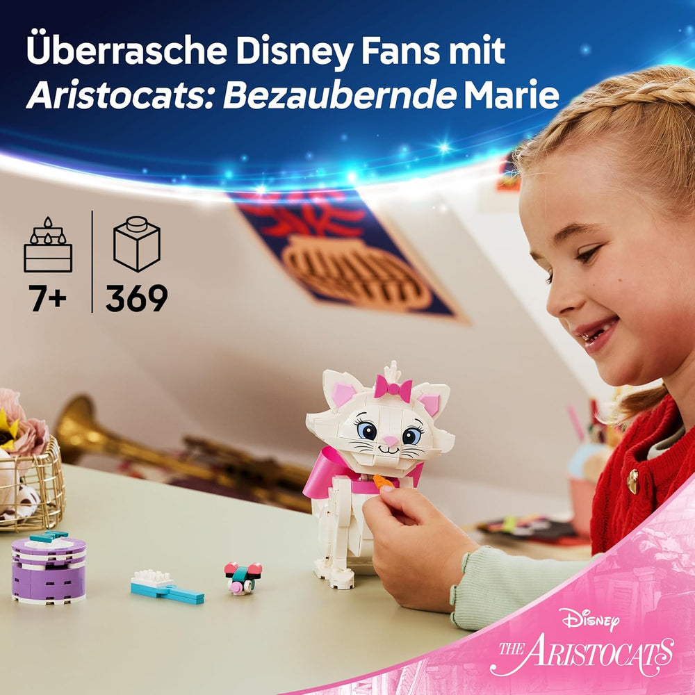 LEGO ǀ Disney Aristocats: Bezaubernde Marie - Spielzeug Katzenfigur mit Zubehör - inkl. Textilschleife - DIY Deko fürs Schlafzimmer - Geschenk für Mädchen ab 7 Jahren und Fans - 43286