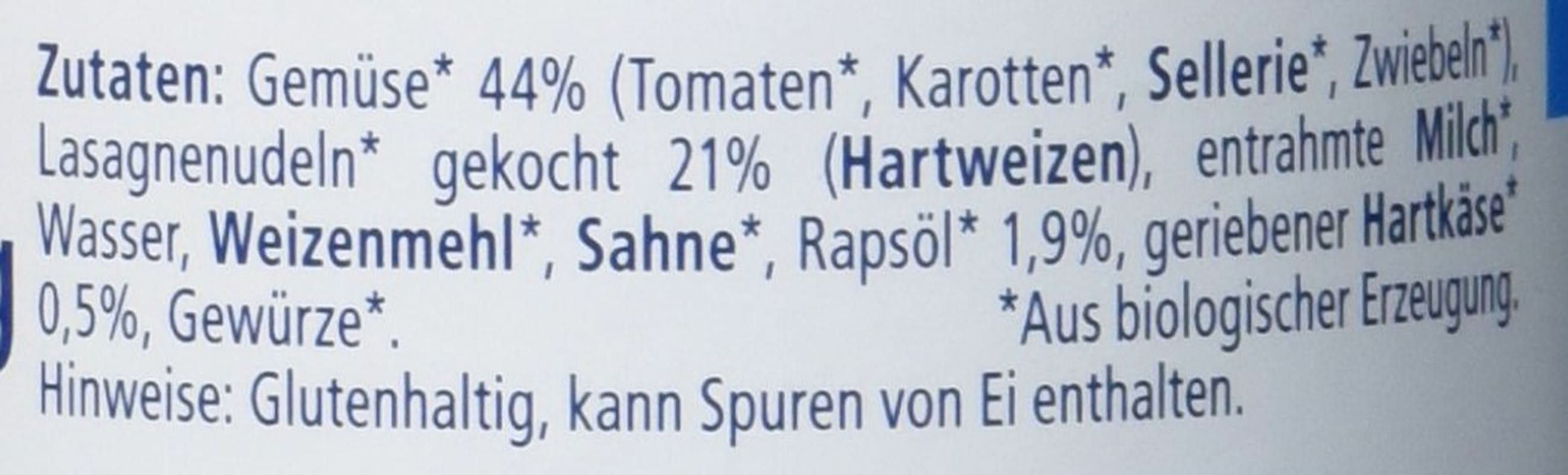 Hipp Pasta Bambini - Lasagna cu legume, pachet de 6 (6 X 220 g) Mama si Copilul Naty Shop