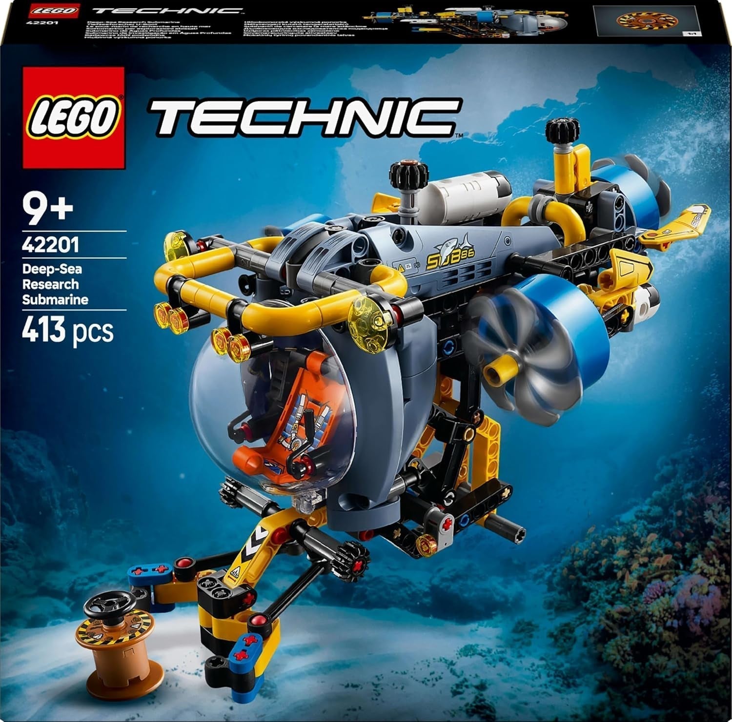 Submarin LEGO Technic Deep Sea Explorer, jucărie de construit pentru copii, băieți și fete de la 9 ani, idei creative de cadouri pentru ziua de naștere, vehicul construibil, cu elice rotative 42201 Seturi de constructie Besuche den LEGO-Store
