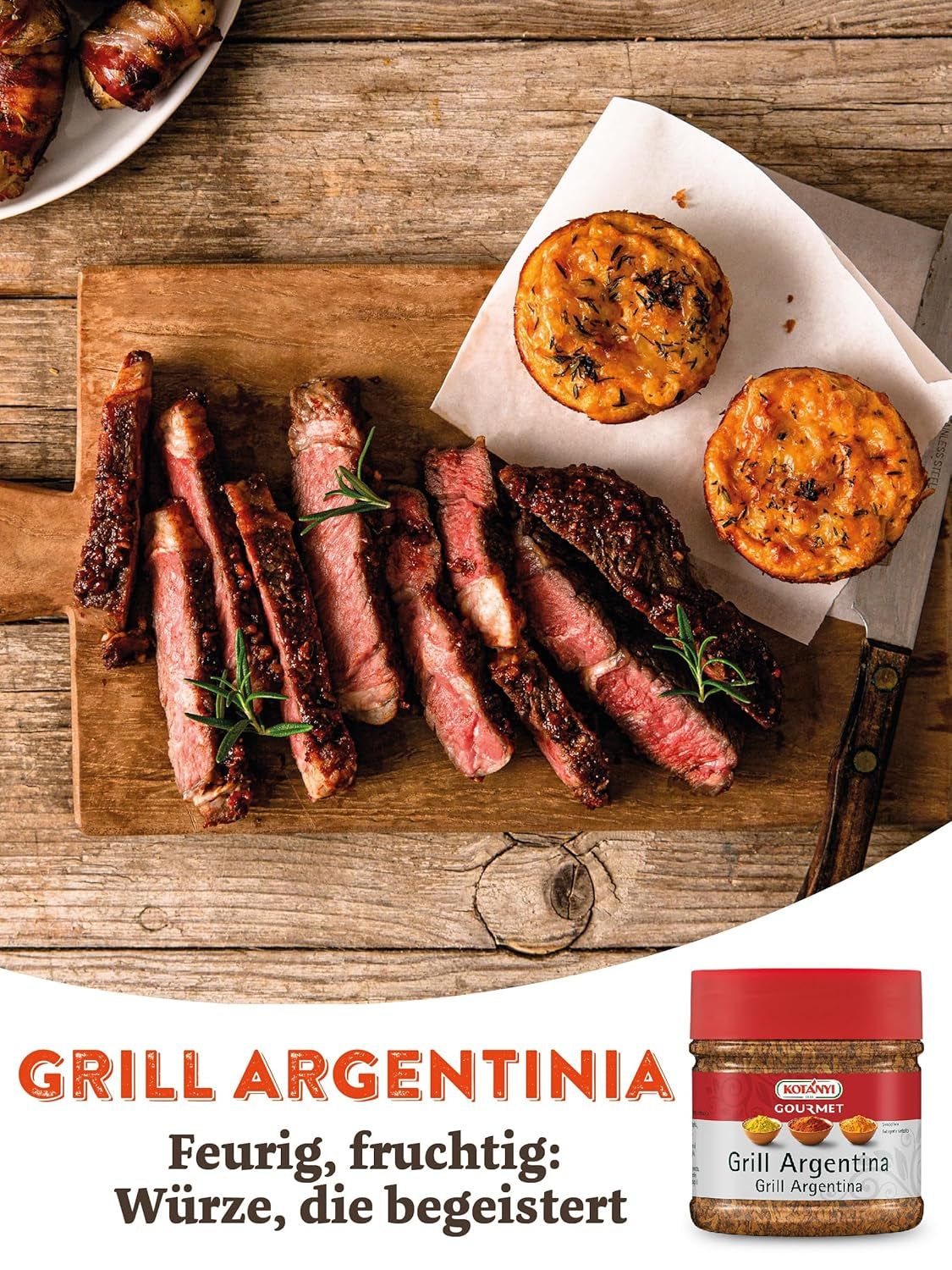 Kotanyi Gourmet Grill-Argentina Gewürzzubereitung, mit Paprika, Pfeffer, Koriander und mehr, fruchtig-pikant, 400ccm, 285 g