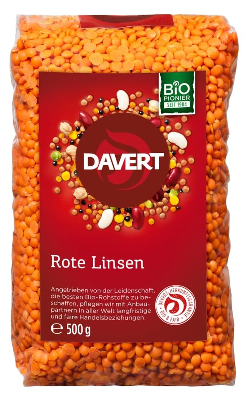 Linte roșie întreagă Davert (1 x 500 g) - Bio