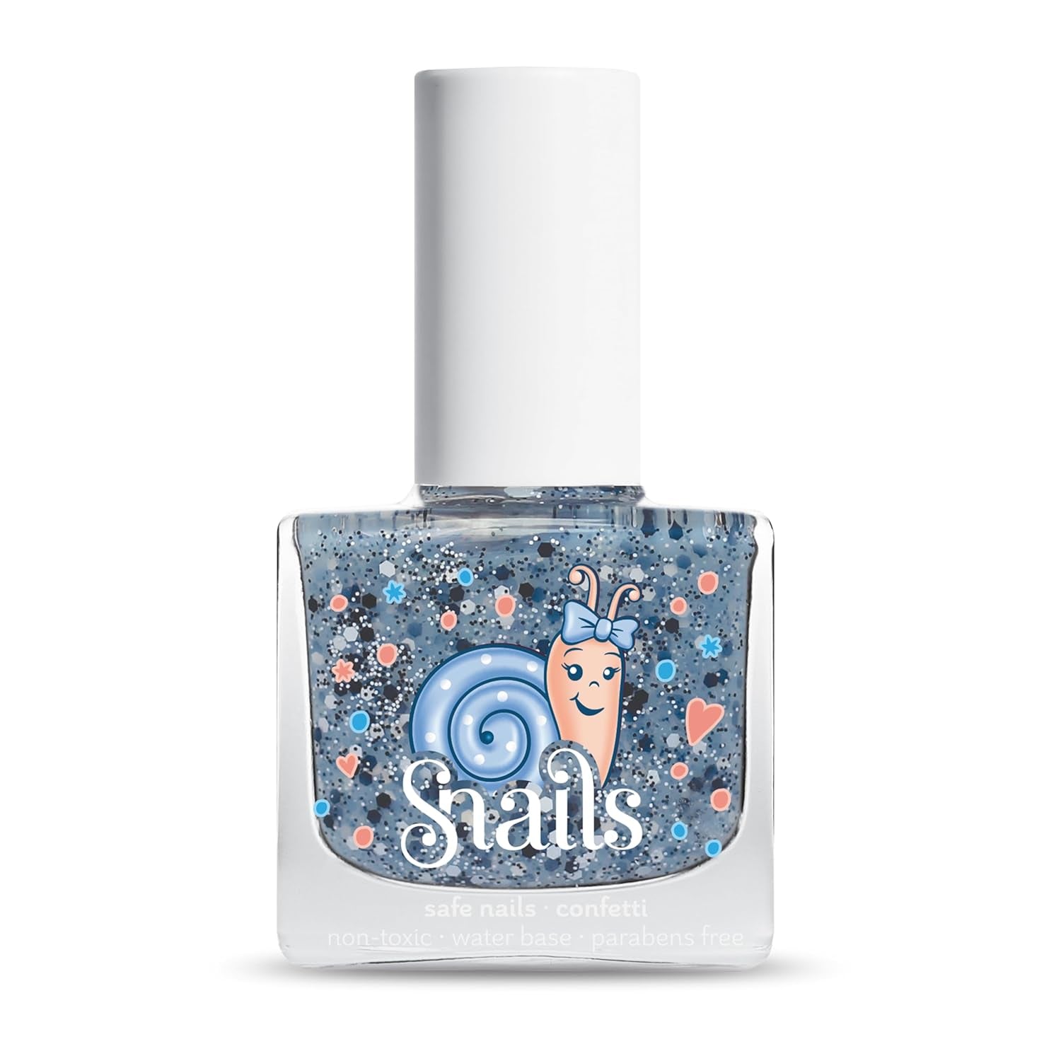 Oja pentru copii Snails 516202 Top Coat Confetti Blue, pe bază de apă, lavabilă, sigură, vegană