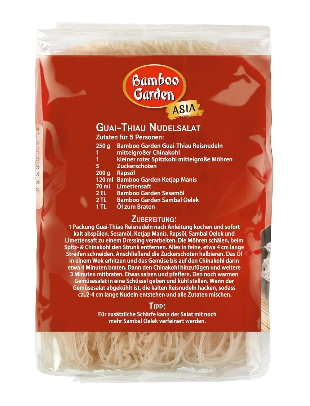 Tăiței de orez Guai Thiau din Bamboo Garden, 250 g (designul ambalajului poate varia)