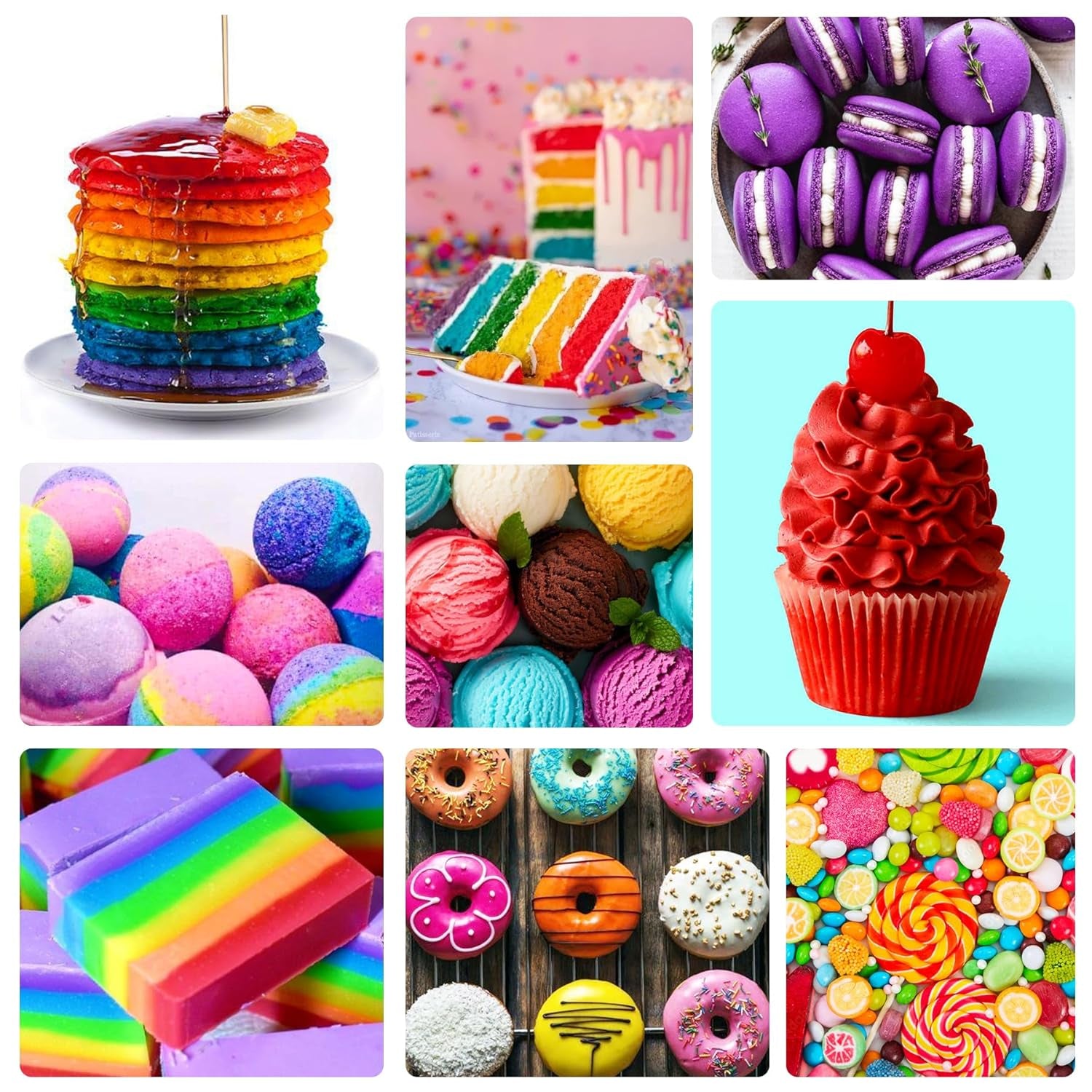 Colorant alimentar cu gel - 16 coloranți alimentari vibranți pentru copt, decorarea torturilor, glazură, fursecuri, fondant și macaroane - Colorant alimentar cu gel pentru fabricarea săpunului și meșteșuguri - 6 ml fiecare