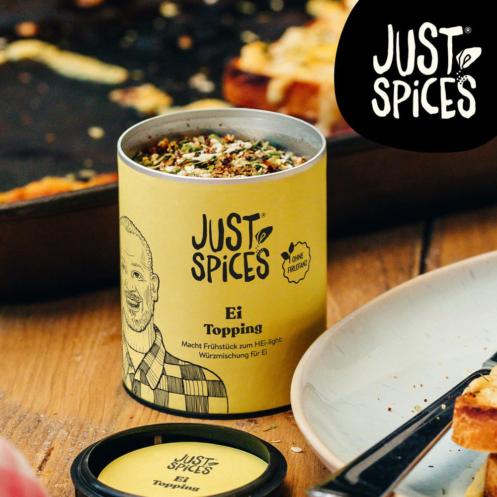 Just Spices Ei Topping I Streue Geschmack auf alle Ei-Speisen vom gekochten Ei bis Spiegelei I Gewürzdose, 55 g