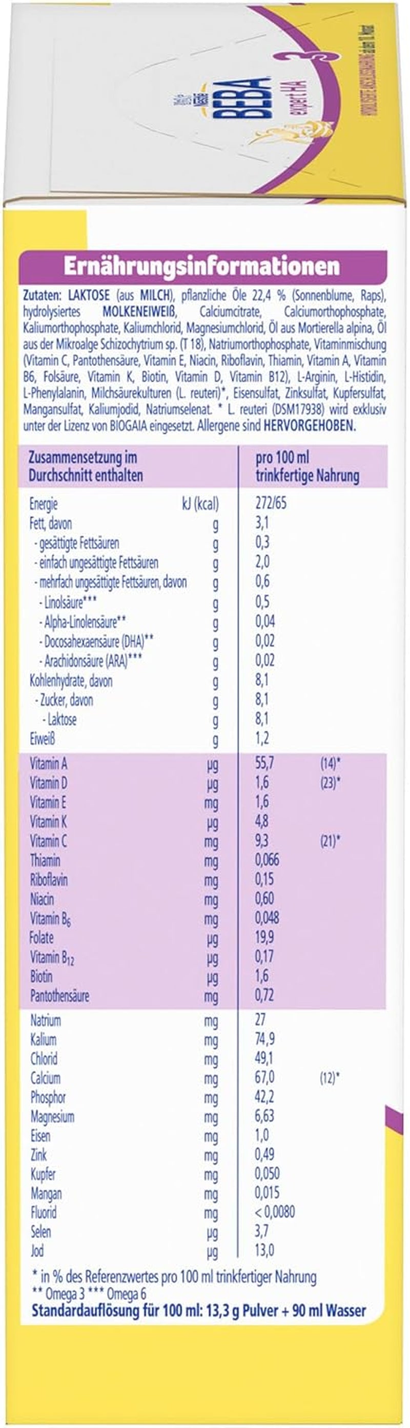 BEBA expert HA 3 Formulă de continuare hidrolizată, de la 10 luni, 1 pachet (1 x 550 g)