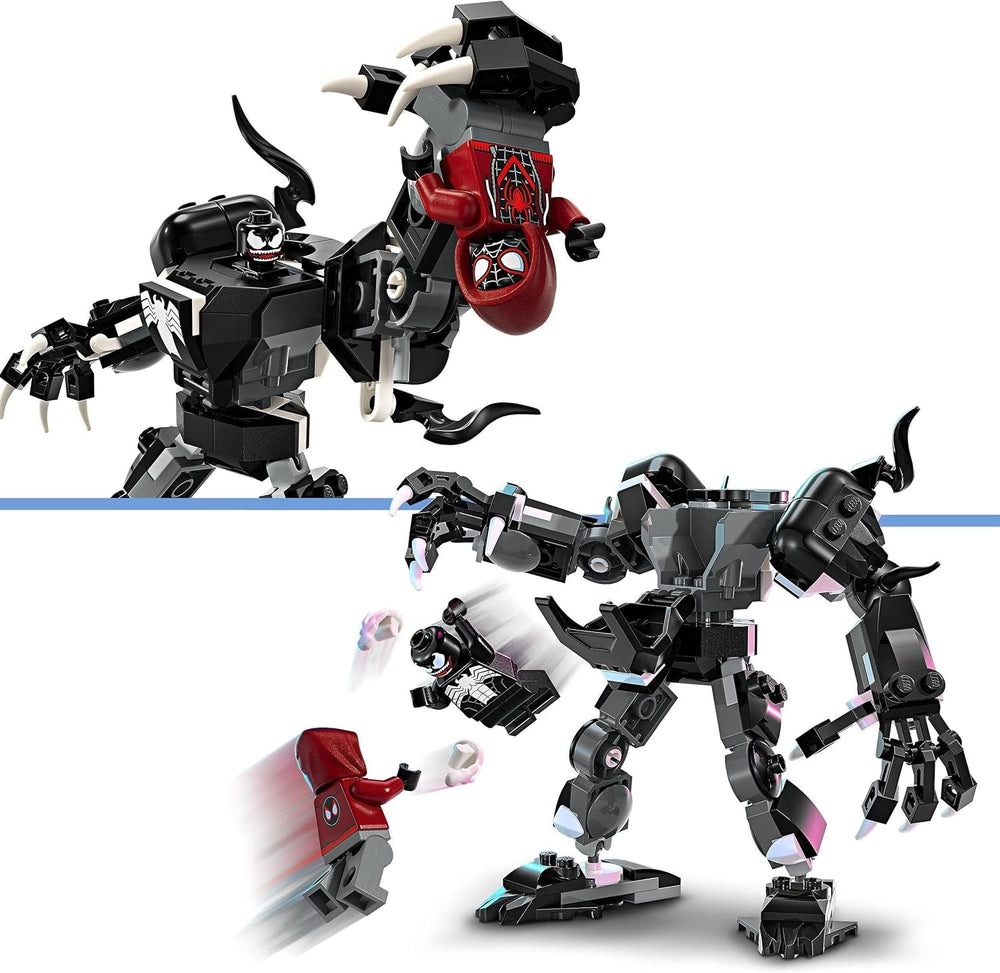 LEGO Marvel Venom Mech Vs. Miles Morales, Figuri de acțiune mobile pentru copii, Set Spider-Man cu mini-figurine pentru dueluri de supereroi, cadou de jucărie pentru băieți și fete de la 6 ani 76276 Seturi de constructie Besuche den LEGO-Store