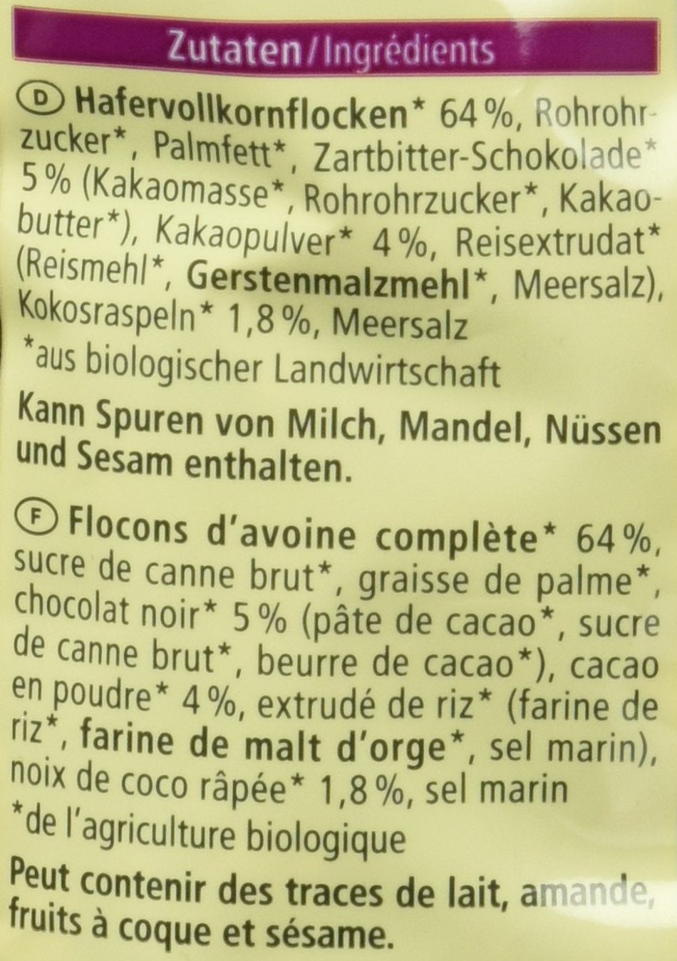 Turte crocante de ovăz cu ciocolată organică, 375g