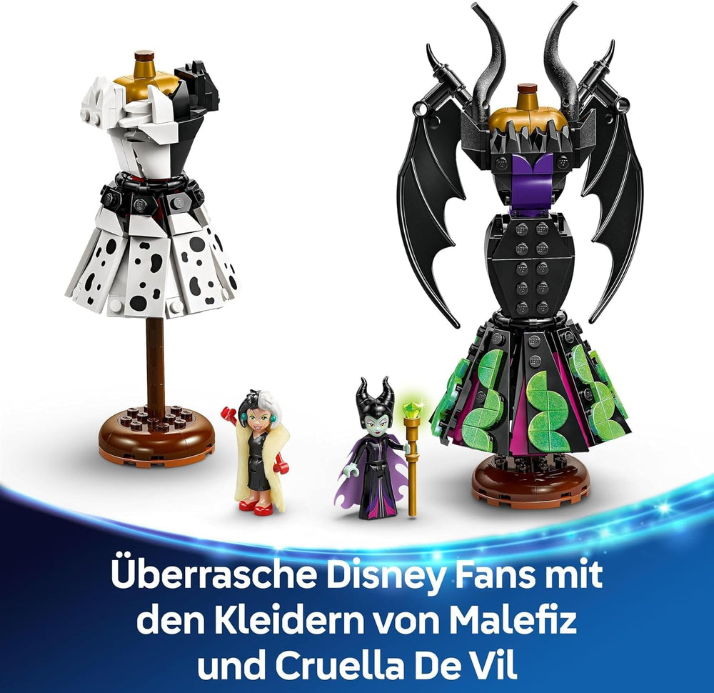 LEGO Ç€ Disney Villains The Dresses Of Maleficent And Cruella De Vil - Jucărie pentru băieți și fete de la 9 ani - Incl. 2 mini păpuși și 2 figurine de animale - Cadou aniversar pentru fani 43262 Seturi de constructie Besuche den LEGO-Store