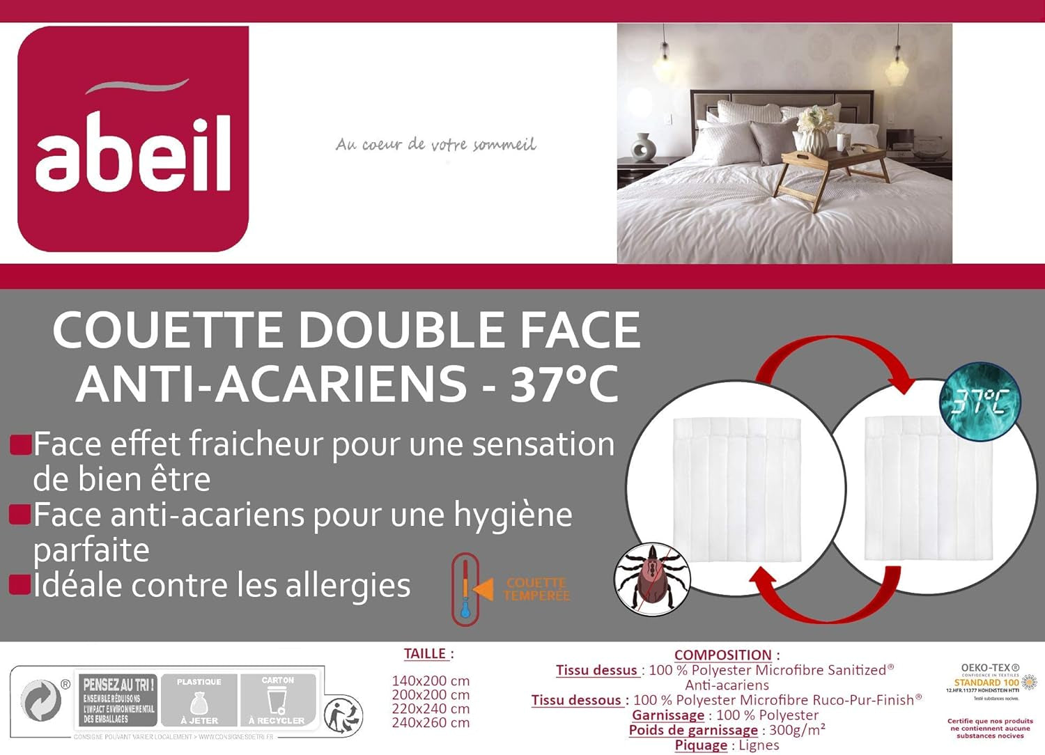 Plapumă cu protecție împotriva acarienilor și a prospețimii, 140 X 200 Cm Plapumi si pilote Naty Shop