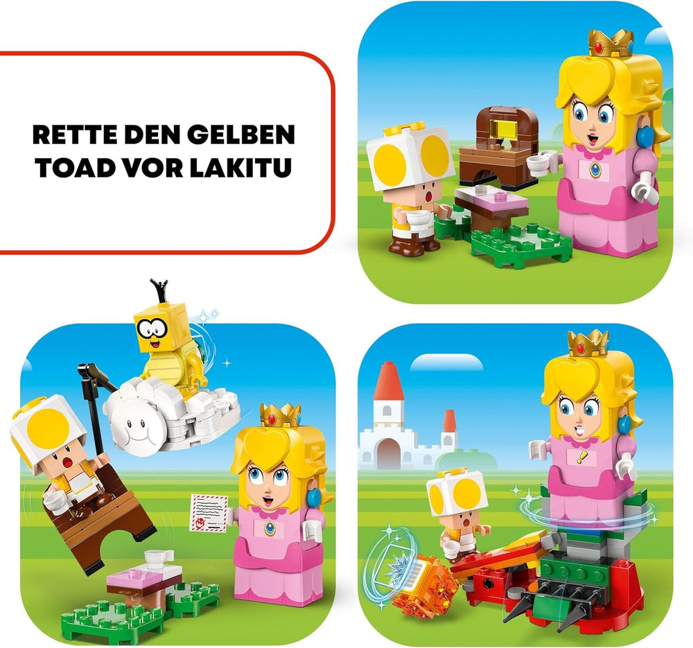 LEGO Super Mario Adventures With Interactive Peach, Playset pentru copii cu Yellow Toad, cadou Nintendo pentru băieți, fete și toți jucătorii de la 6 ani 71441 Seturi de constructie Besuche den LEGO-Store