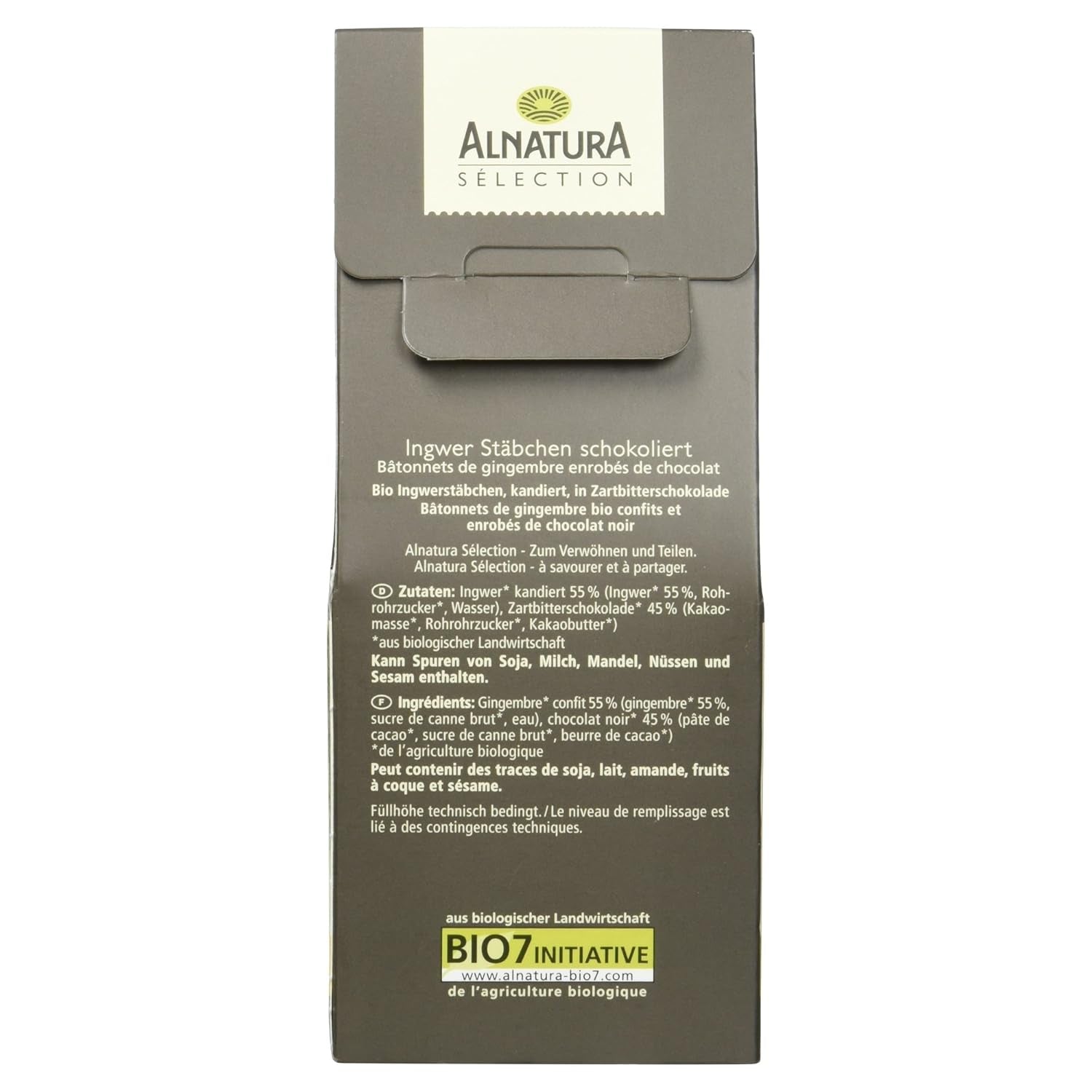 Batoane de ghimbir acoperite cu ciocolată organică Selection, 90g