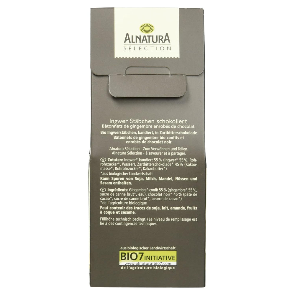 Batoane de ghimbir acoperite cu ciocolată organică Selection, 90g