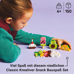 LEGO Classic Creative Snack Building Fun, jucărie cu mâncare pentru jocuri de rol imaginative, set de construcție pentru băieți și fete de la 4 ani, Cupcake, Avocado, Popsicle și Taco 11039 Seturi de constructie Besuche den LEGO-Store