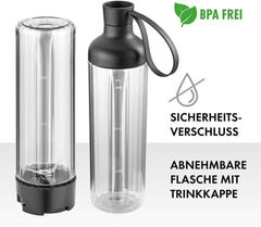 ZWILLING Standmixer, Smoothie Maker, Inkl. Trinkflasche Mit Verschluss, 600 Ml, 300 Watt, Edelstahl/Kunststoff, Schwarz Bucatarie Naty Shop